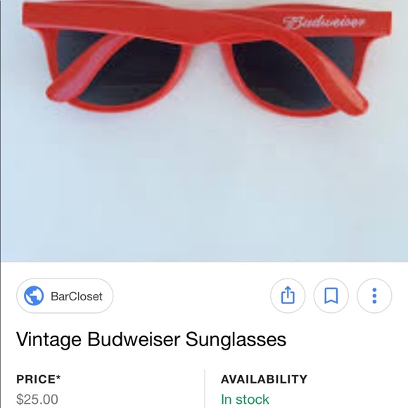 1990s Budweiser wayfarer red frame sunglasses - Picture 8 of 8